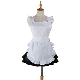 Love Potato Tablier de Serveuse rétro pour Femme et Fille Blanc