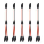 WMYCONGCONG Lot de 5 Séparateur SAE Y 30 cm 18 AWG 1 à 2 connecteurs SAE Déconnexion rapide Câble d'extension de chargement de l