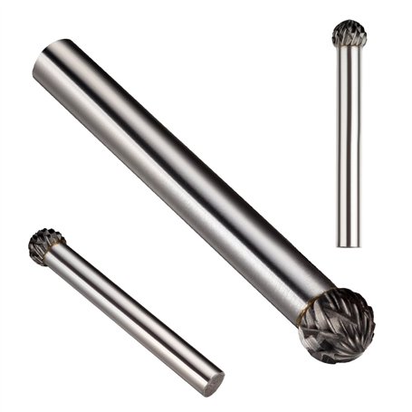 sourcing map Fraise Rotative Lime en carbure de tungstène à double coupe Tige de 6 mm et diamètre de tête de 8mm