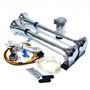 YIYDA Klaxon de camion Air Horn 24V Klaxon pneumatique Klaxon de voiture argent Haut-parleur 165db Horn Chrome Zinc Double tube