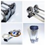 YIYDA Klaxon de camion Air Horn 24V Klaxon pneumatique Klaxon de voiture argent Haut-parleur 165db Horn Chrome Zinc Double tube 