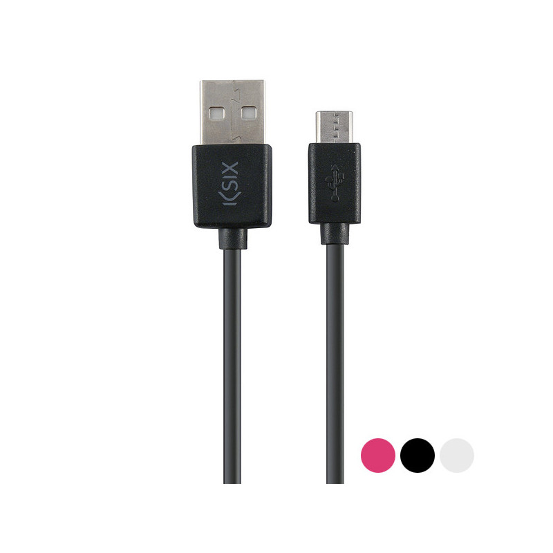 Câble KSIX BXCUSB01 Micro USB 1 m Noir