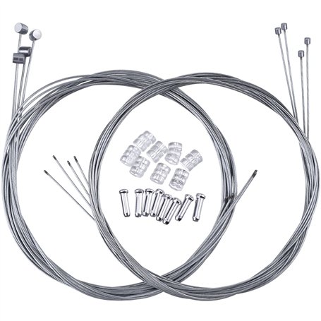 Hotop 2 Set Câble de Frein Vélo de Montagne Câble de Vitesse Vélo et Ensemble de Serrures à Câble
