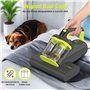 HYCHIKA Aspirateur Matelas Aspirateur Anti Acariens - 15kPa Aspiration et 273 nm Ultrasons Chauffage Filtre HEPA Brosse Rotative