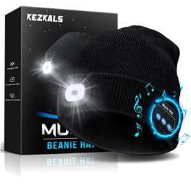 KEZKALS Idee Cadeau Homme Original, Bonnet LED Bluetooth Homme, Bonnet Homme Femme Hiver Noel, Cadeau Homme Noel, Bonnet avec La KEZKALS Idee Cadeau Homme Original