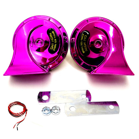 YIYIDA Klaxon de camion Car Horn klaxon de voiture 115DB Corne D'air Corne D'escargot Électrique Rouge Corne Étanche Corne Haute