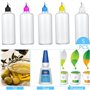 Lot de 5 flacons compte-gouttes en plastique avec pointe aiguille de 100 ml - Flacon applicateur vide pour colle liquide, huile 