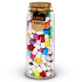 Mczcent 100Pcs Capsule Message, Capsule Lettres Message dans Bouteille, Capsules de Lettres D'amour Happy Pills Capsules Papier  Mczcent 100Pcs Capsule Message