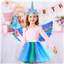 PQETBV Costumes de Licorne pour Enfants, Deguisement Licorne Fille Princess Enfant, Robe Princesse Fille pour Carnaval Fête Anni