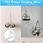 Câble Acier Inoxydable Réglable 2 Pièces avec Œillets - Système de Suspension pour Rideaux, Éclairage LED et Photos, Tendeur de