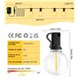 SAEIHGAE Guirlande Exterieur Lumineuse Led Guirlandes - 30M Guinguette Exterieure G40 100FT IP44 girlandes de lumières Étanche A
