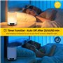 Warmfunn Lampe de Chevet Tactile Rechargeable Portable, Lampe de Table Enceinte Bluetooth Musique, FM Radio Réveil Lumière LED M