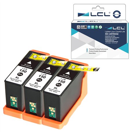 LCL Cartouche d'encre Compatible 150XL (3 Noir) Remplacement pour Lexmark S315 S415 S515 Pro715 Pro915