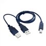 cablecc USB 2.0 mâle vers standard B mâle Y mâle 80 cm pour imprimante et scanner et disque dur externe