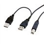 cablecc USB 2.0 mâle vers standard B mâle Y mâle 80 cm pour imprimante et scanner et disque dur externe