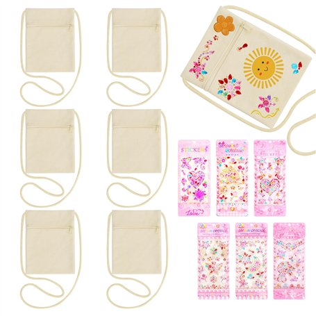 6 Sacs en Tissu à Peindre