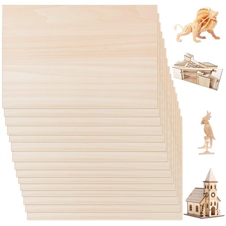 HEKOBAG Lot de 15 panneaux en bois contreplaqué 300 x 210 x 3 mm