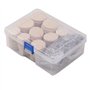 Lot de 80 disques ronds en bois avec porte-clés et étiquettes en bois avec trou