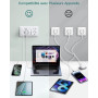 OUFUYU Prise Multiple 6-en-1, Multiprise avec 2 Ports USB A & USB C, Prise Murale avec Interrupteur (4000W/16A), Double Prise po