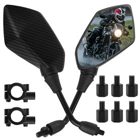 VBGURR Rétroviseurs universels pour moto avec vis de 8 mm et 10 mm haute définition