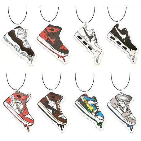 Guyode 8 Pièces Désodorisants pour Auto Interessant Parfum Voiture Sneakers Muster Dekoration Odeur Voiture Anhängerset S'appliq