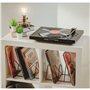 Rangement/ Étagère vinyle pour 75 vinyles | Métal noir mat | Accessoire vinyle | Porte-dépliants | Support à disques Magazines L