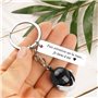 Cadeau Noël Porte-Clé de Voiture Moto Forme Casque en Acier Inoxydable Porte Clef Pendentif Personnalisé avec Fais attention sur