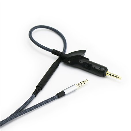 Câble audio de rechange avec micro intégré et contrôle du volume compatible avec casque Bose QC15 QuietComfort 15