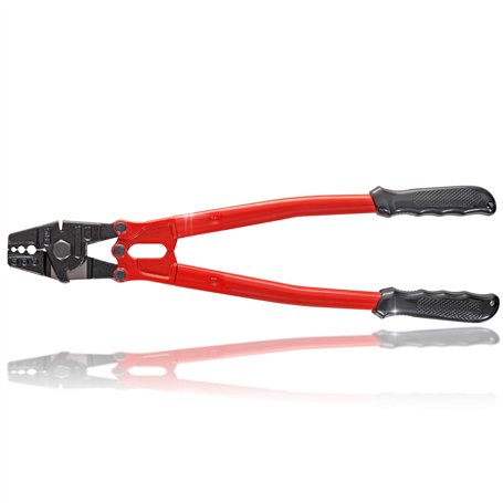 Steelropes24 Pince à sertir 2 en 1 et ciseaux à câble métallique - Pince à sertir jusqu'à 4 mm d'épaisseur