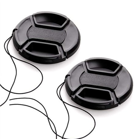 Lot de 2 cache-objectifs 55 mm compatibles avec Nikon D3500 D5600 avec AF-P 18-55 mm pour Canon M50 Mark II avec objectif EF-M 1