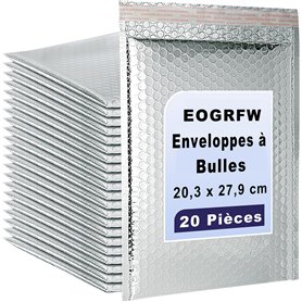 EOGRFW 20 Pièces Enveloppes à Bulles Thermiques, 20,3 x 27,9 cm Enveloppes à Bulles Métalliques, Enveloppes Bulles Autoadhésives EOGRFW 20 Pièces Enveloppes à Bulles Thermiques