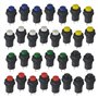 WMYCONGCONG Lot de 30 Interrupteur à bouton-poussoir à verrouillage automatique12 mm AC 250 V/1