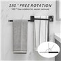 Seche Serviette Salle De Bain Aucun Perçage n'est Nécessaireporte-Serviettes Mural à Trois Bras avec Trois Barres Pivotantes à 1