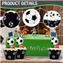 HDGSAFD 48 Pièces De Bordures De Gâteau De Football, 48 Pièces De Papier De Décoration De Football Et 30 Pièces De Cure-Dents De