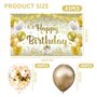 1 Morceau De Tissu De Fond De Bannière De Joyeux Anniversaire De 180 * 110 Cm Avec 10 Ballons à Paillettes Dorées, Décorations D