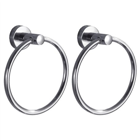 Lot de 2 anneaux de suspension en acier inoxydable pour serviette de bain