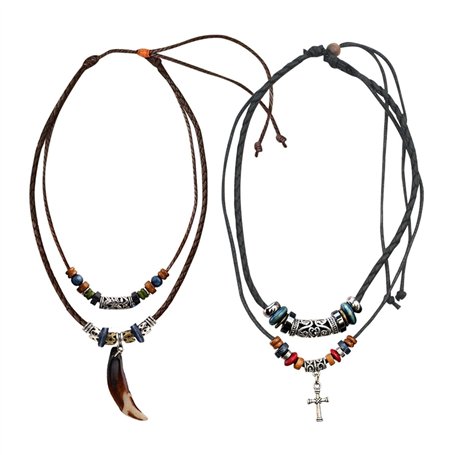 YSJCHEBS Collier De Perles Doubles Tressées 2 Pièces