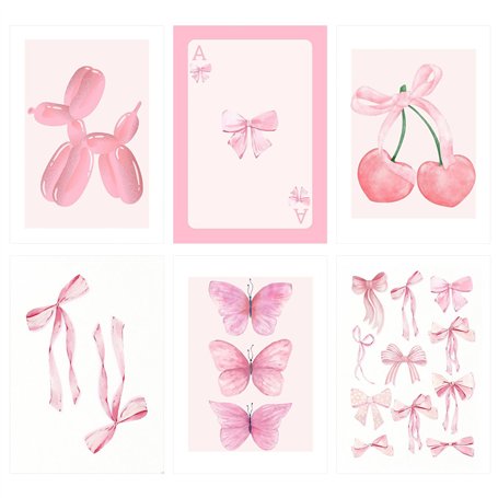 HDGSAFD 6 Morceaux d'affiche Esthétique Rose