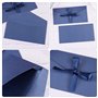 10 morceaux d'enveloppes bleu lac avec rubans, cartes de vœux en ruban de papier kraft, sacs enveloppes cadeaux, enveloppes d'in