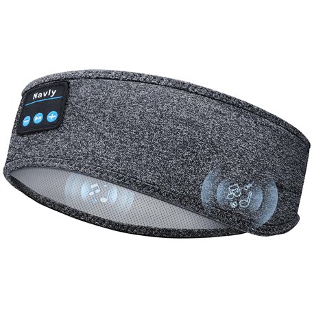 Casque de Sommeil sans FilNavly Bluetooth V5.0 Bandeau Ecouteurs avec Ultra-Fins HD Stéréo Haut-parleurs