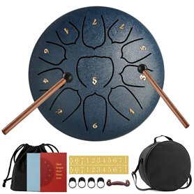 YUEHAO Steel Tongue Drums,6 pouces 11 Tons Mini Tambour Handpan D Key Percussion Steel Drum Kit,Pour Débutants/Adultes/Enfants,L YUEHAO Steel Tongue Drums
