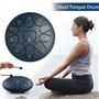 YUEHAO Steel Tongue Drums,6 pouces 11 Tons Mini Tambour Handpan D Key Percussion Steel Drum Kit,Pour Débutants/Adultes/Enfants,L