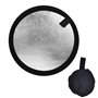 Réflecteur Pliable Portable，2 en 1 de 30 cm Portable Rond Réflecteur de Lumière Multi Disque en doré avec Argenté pour Studio ou
