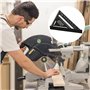 Fousenuk 180 mm Equerre Menuisier Noir, Aluminium Regle, équerres de Charpentier Triangulaire épaissi à 45 90 Degres, Haute Préc