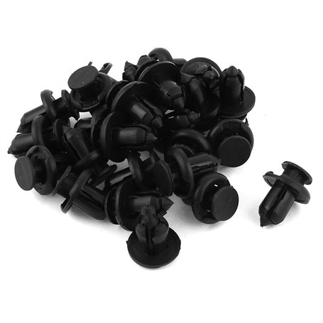 sourcing map 25 Pcs Noir Plastique Car Bumper enfoncer Rivets Pince de retenue 10mm Trou