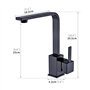 AIMADI Robinet de Cusine Noir 7-Forme Bec Haut Flexible Robinet Mitigeur Evier pour Cuisine en Acier Inox Finition Noire Robinet