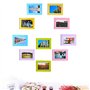 Kit de Décoration Murale avec Cadres Photos avec 20 pièces Multicolore Mini Clips en Bois et 2 pièces T