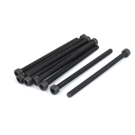 sourcing map 10pcs M6x100mm Vis à Tête Cylindrique à Six Pans Creux Tête Hexagonale Boulon en Acier Allié 12.9 Noir