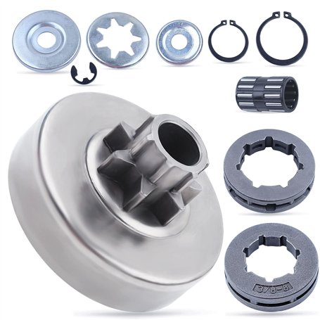 Adefol Tambour d'embrayage et Pignon Jante Kit pour Stihl 038 MS380 MS381 Tronçonneuse Pièces de Rechange avec Roulement à Aigui