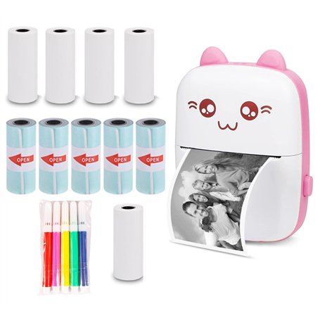 WANGCL Mini Imprimante Thermique avec Recharge USB Bluetooth Petite Imprimante Portable Compatible avec Android ou iOS